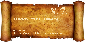 Mladoniczki Tamara névjegykártya